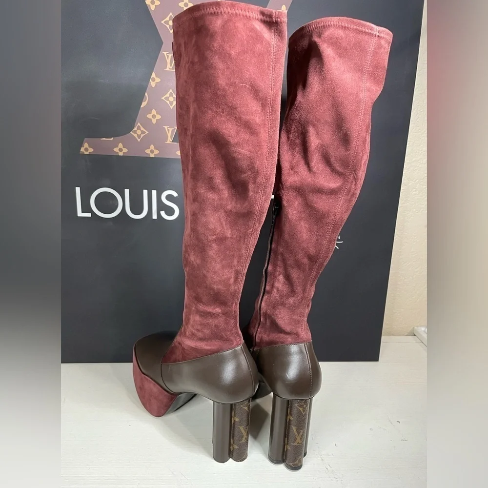 Louis Vuitton Boots LV Podium Platform Boots Authentic COA LV Tall Boots 🔥 - Picture 9 of 14